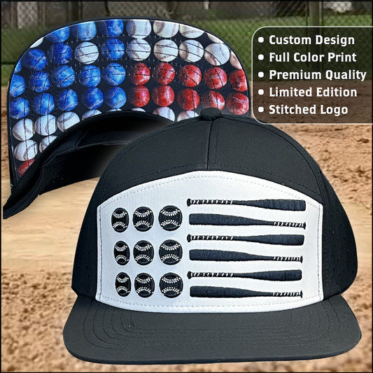 Baseball Flag Hat with Custom Printed Bill!