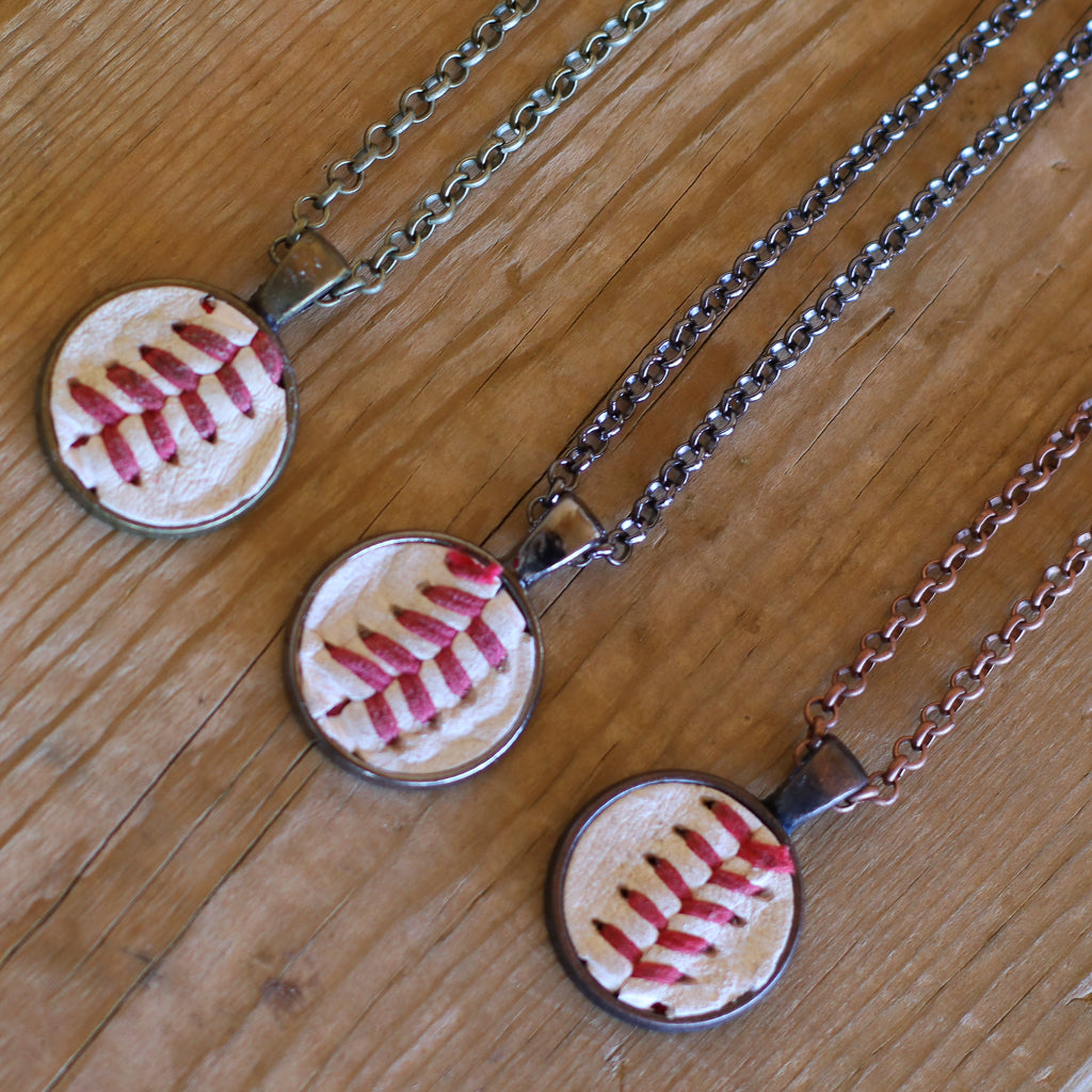 Baseball Seam Pendant Necklace