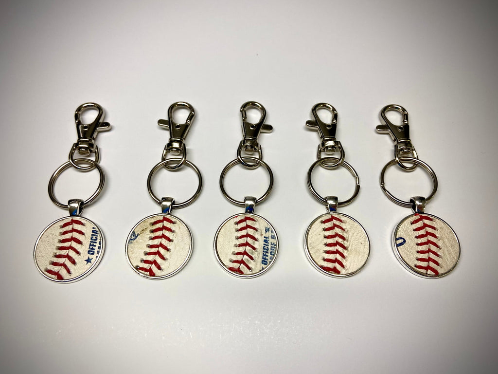 Silver Baseball Seam Keychain