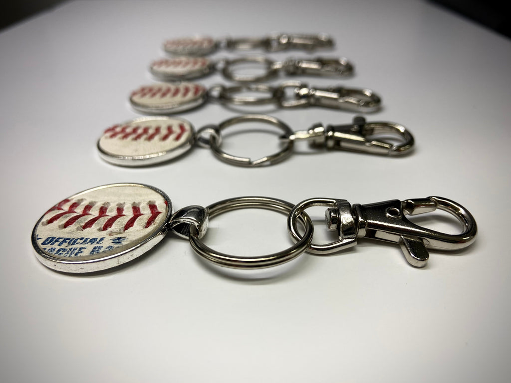 Silver Baseball Seam Keychain