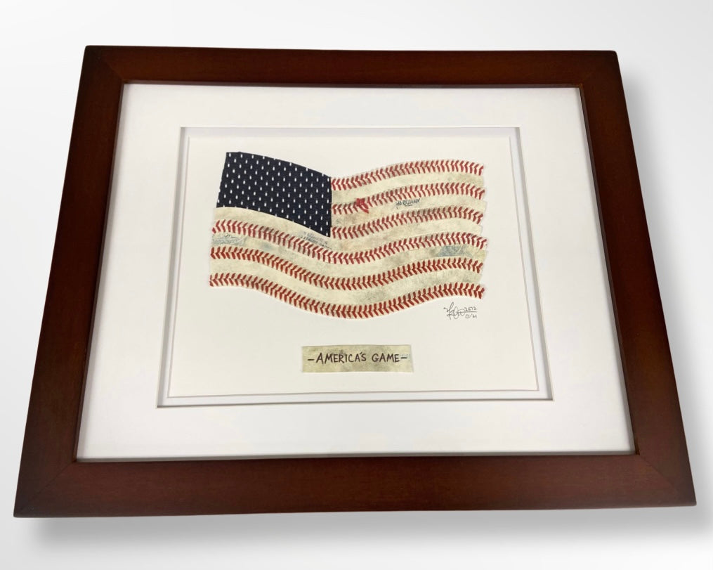 "America's Game" Original Baseball American Flag Artwork