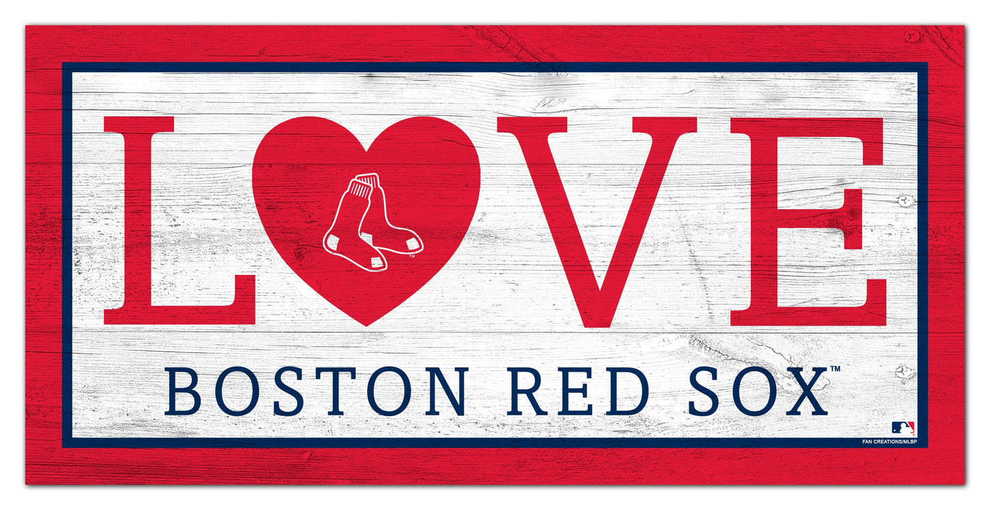 Boston Red Sox Love 6x12 Sign