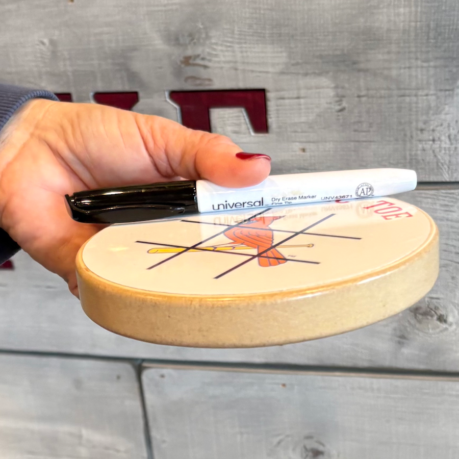 Arizona Diamondbacks Portable Dry Erase Game Board - 6.5" Double-Sided Wooden Tic Tac Toe Travel Set with Marker & Bag