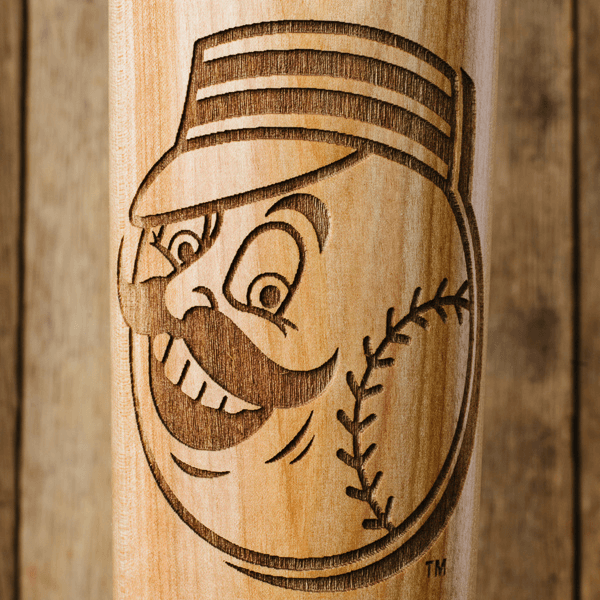 baseball bat mug Cincinnati Reds Mr.Redlegs close up